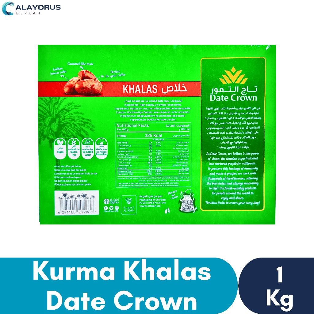 

Kurma Date Crown Khalas 500 Gram | Kurma Asli 100% Original Premium Quality Oleh Oleh Haji Dan Umroh