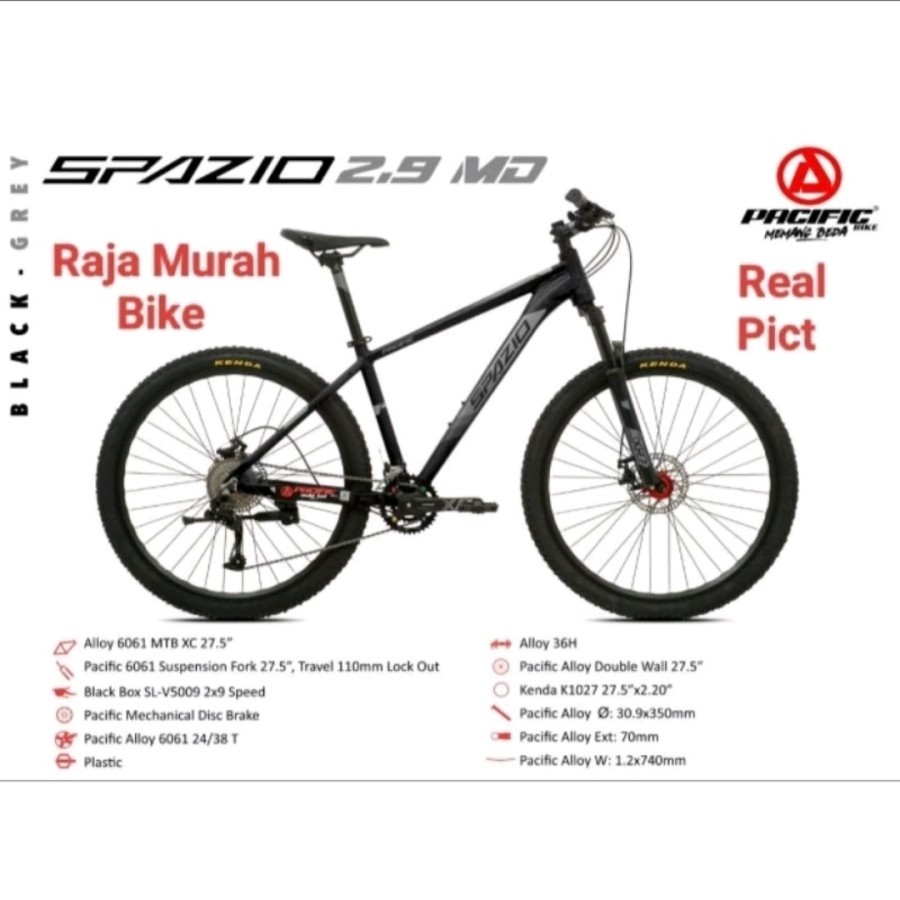 Sepeda Gunung MTB 27,5 Inch Pacific Spazio 2.9 MD Sepeda MTB 27,5 Inch Pacific Spazio