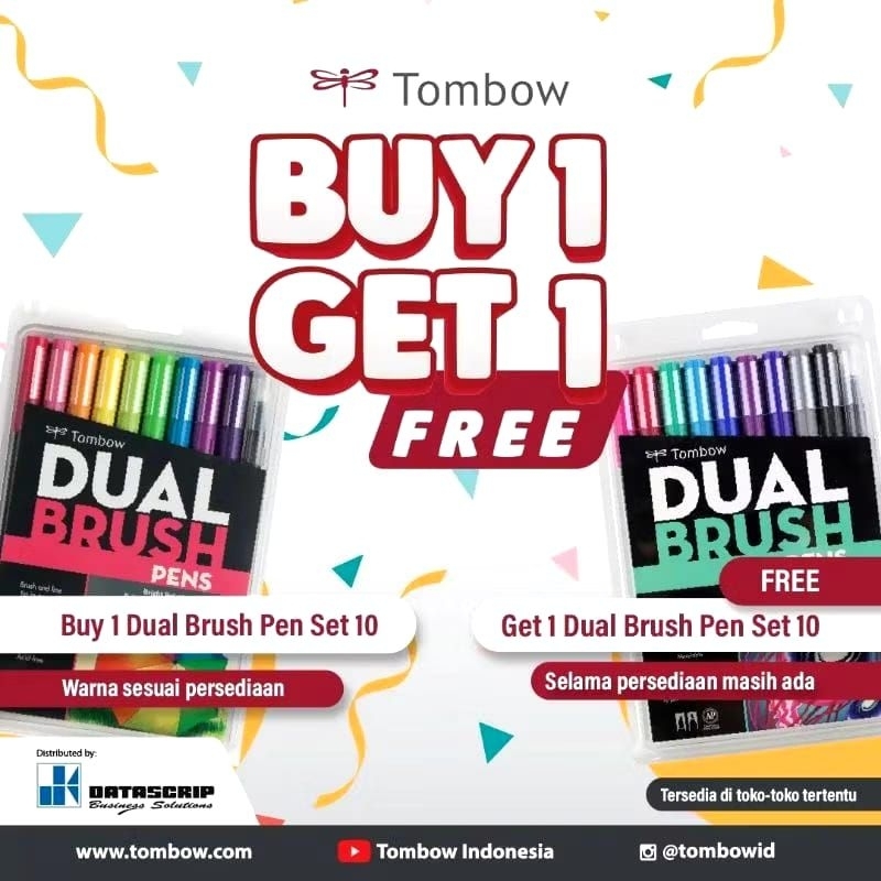 

BUY 1 GET 1 FREE BELI 1 GRATIS 1 ABT TOMBOW BRUSHPEN BUNDLE SET FREE POUCH PAKET 20 BRUSH PEN