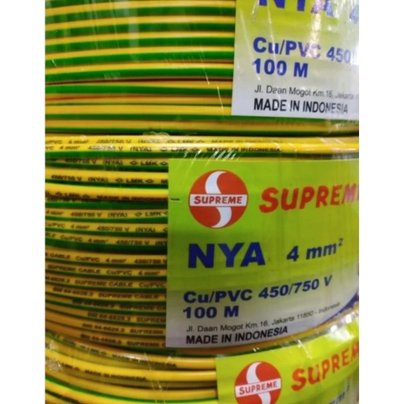 Kabel NYA Kabel Grounding Supreme 4mm / 1x4mm 100Meter