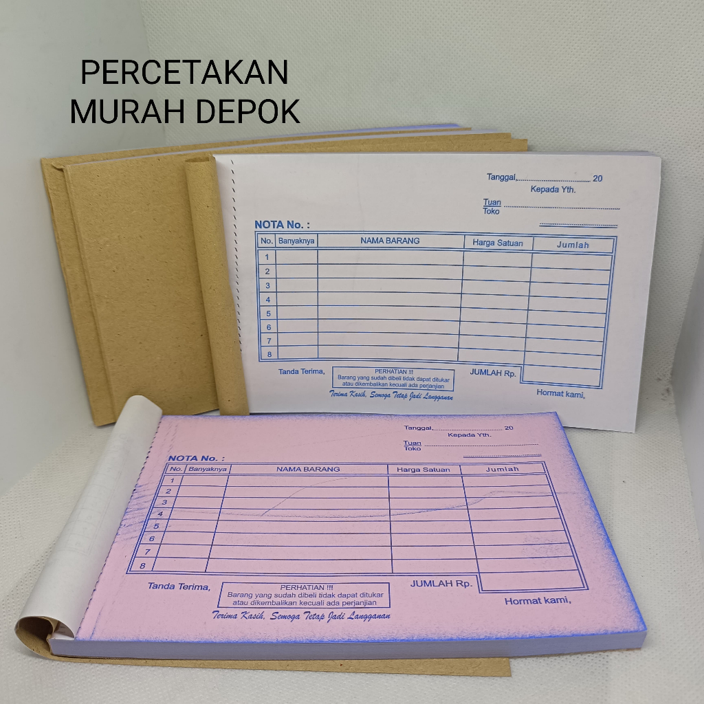 

nota kontan lunas 1/4 folio 2ply landscape