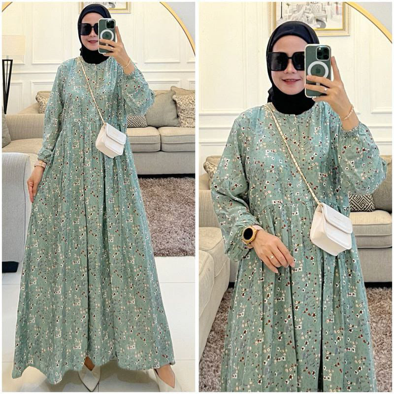 Gamis Midi Dress Rayon Viscose Premium - Gamis Midi Rayon Viscose Busui