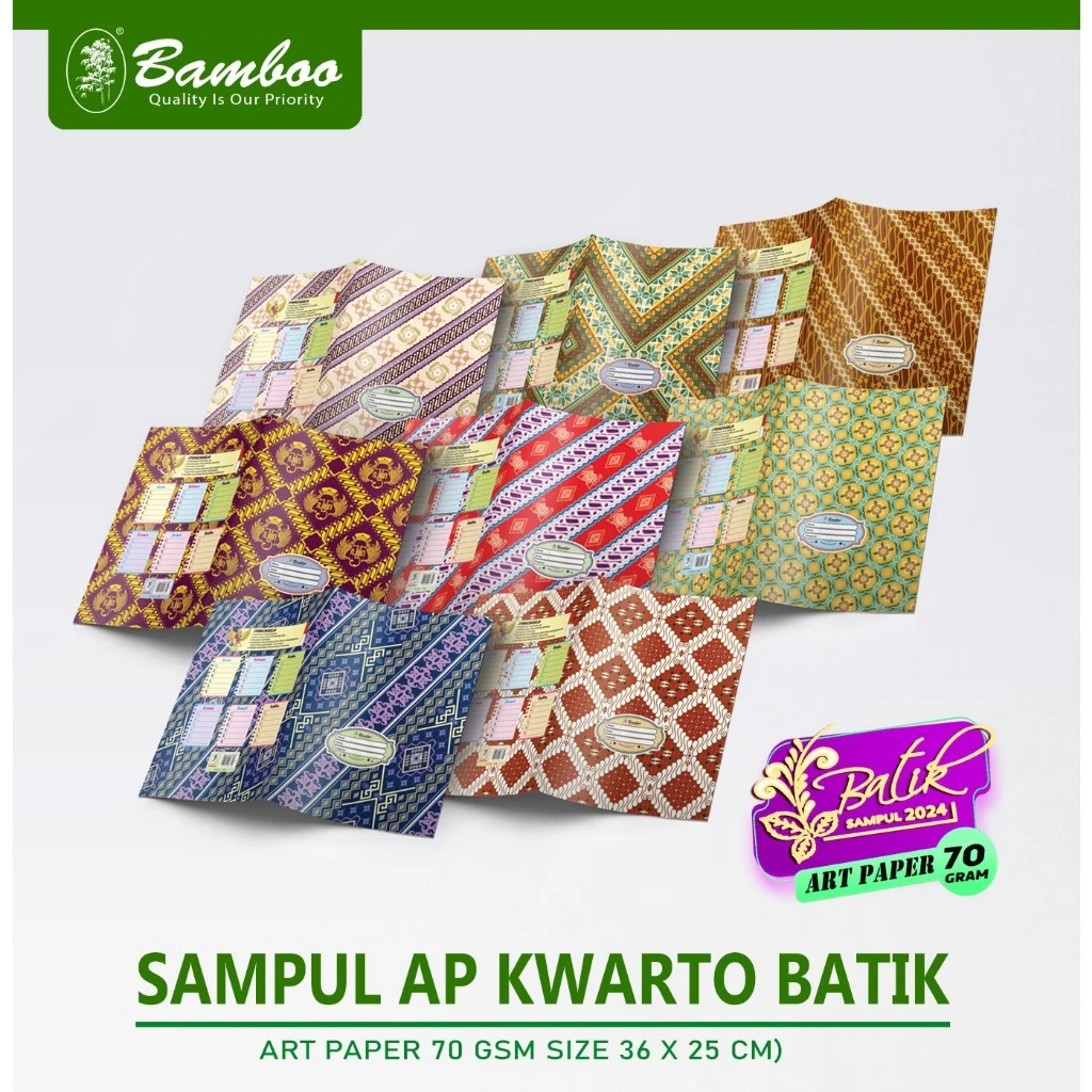 

Bamboo Sampul Art Paper Kwarto Batik ( 20 Lembar )