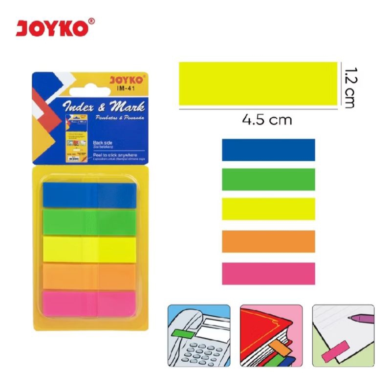 

INDEX & MARK/POST IT WARNA JOYKO IM-41 (KOTAK-PLASTIK)