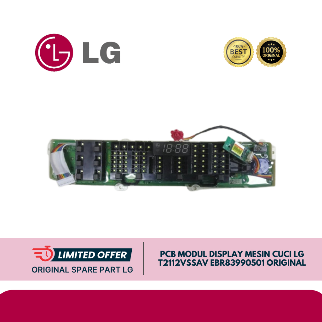 PCB MODUL DISPLAY MESIN CUCI LG T2112VSSAV EBR83990501 ORIGINAL