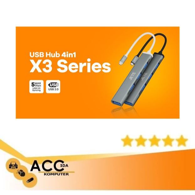 USB HUB 4 PORT JETE X3 TYPE C