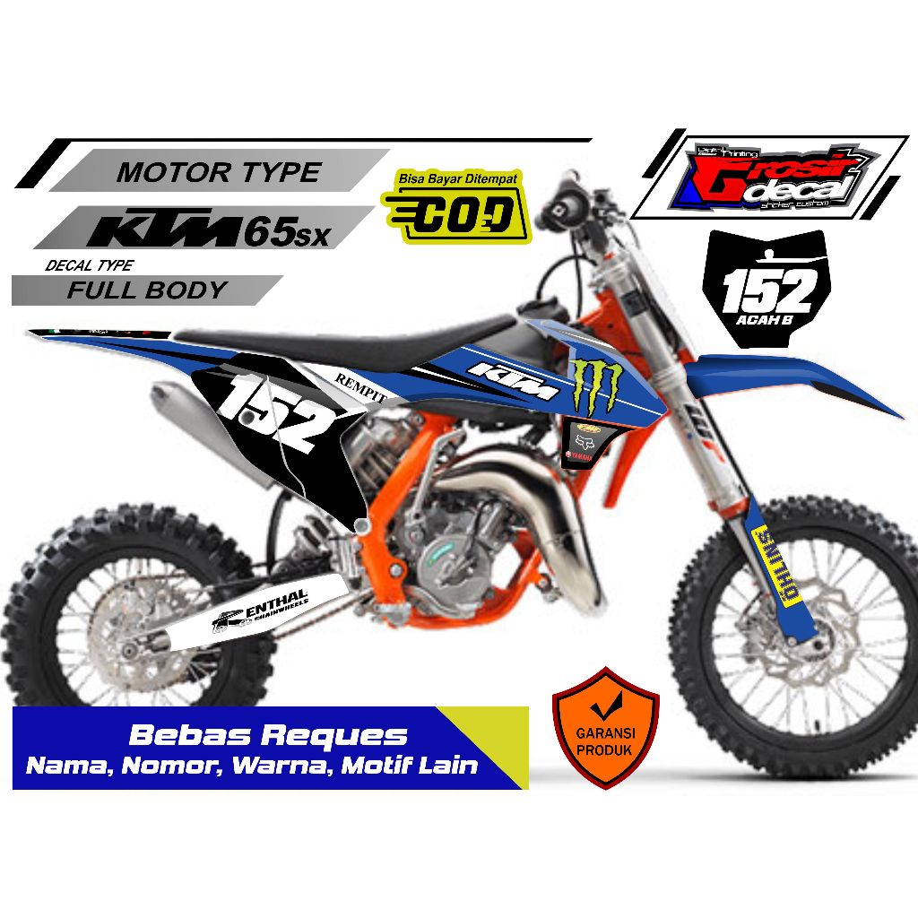 Sticker Stiker Trail Mini KTM 65 SX New Full Body Bebas Reques