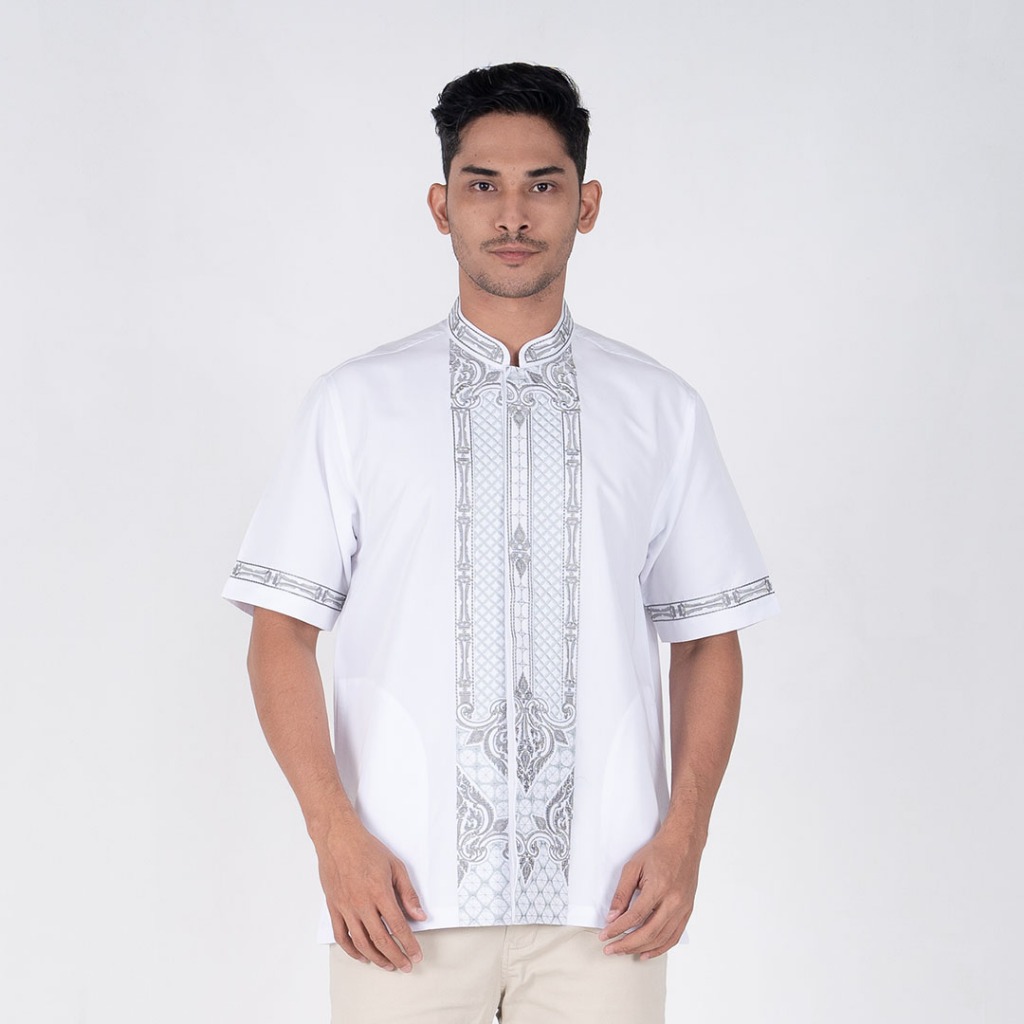 ORIGINAL BENHILL TAQWA KOKO BORDIR PRIA PENDEK WHITE 2594-2684-85