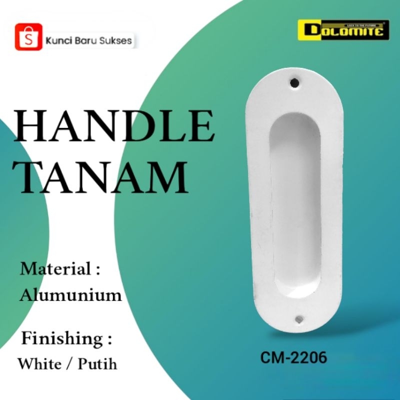 Dolomite Handle Tanam Pintu Sliding / Geser CM-2206 Aluminium Putih