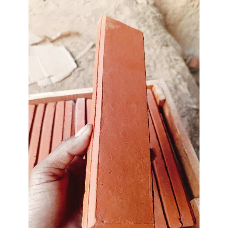 Terakota Bata Tempel Dinding 6x24cm Bata Hias Bata Tempel Bevel Bata Tempel Lengkung