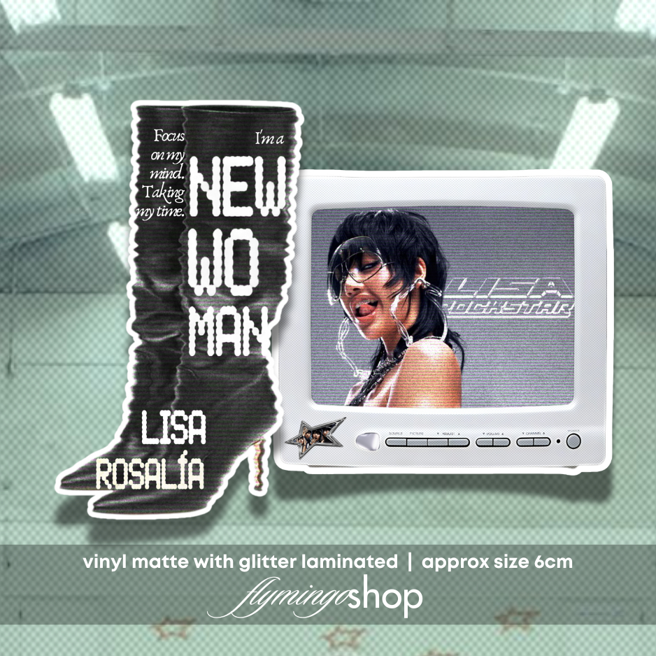 

sticker new woman and rockstar LISA BLACKPINK feat ROSALIA | stiker vinyl glitter laminated