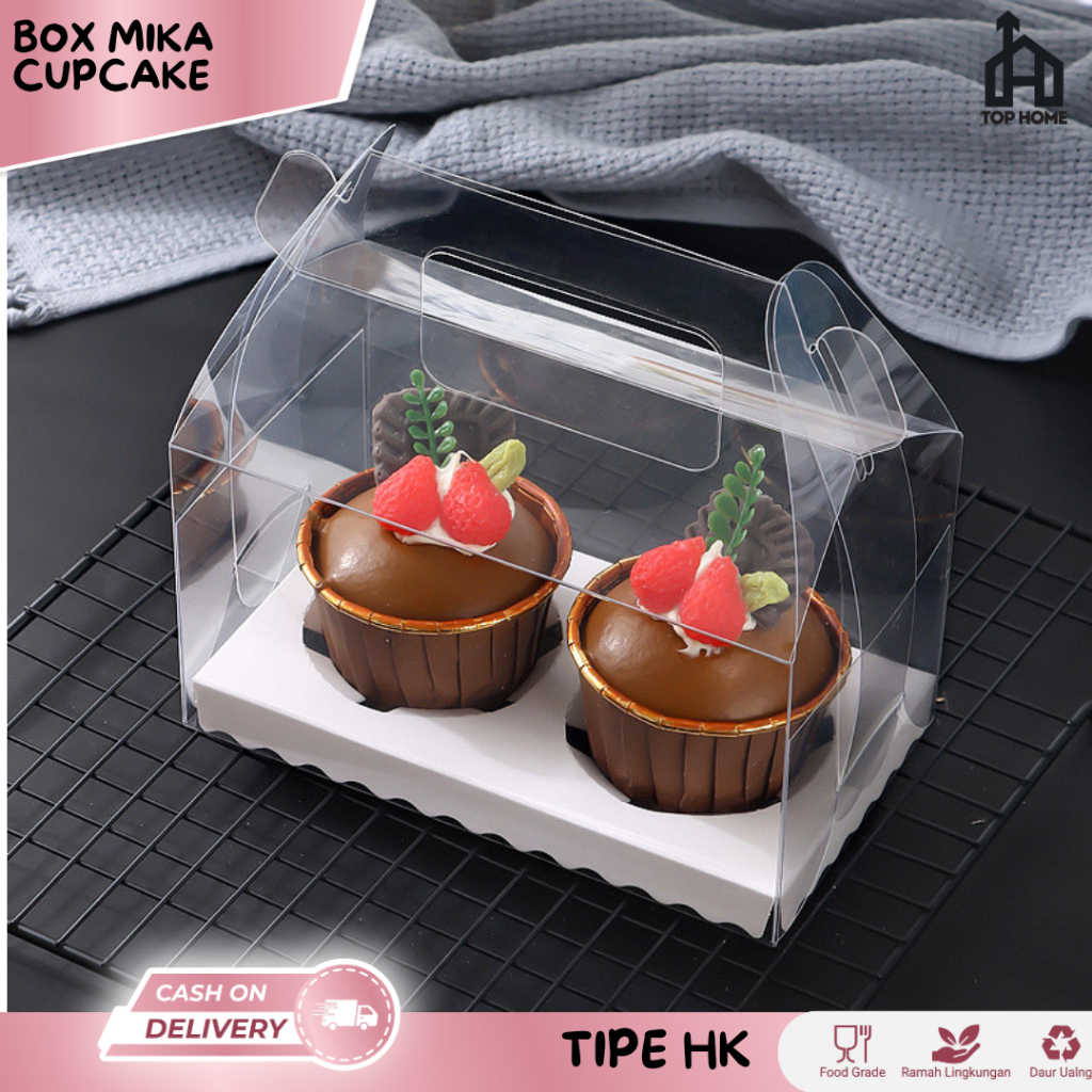 

Box Cupcake Mika Puccing Cup Muffin Lubang Isi 2/4/6 / Box Gable Sekat Cupcake Premium / Gable Box