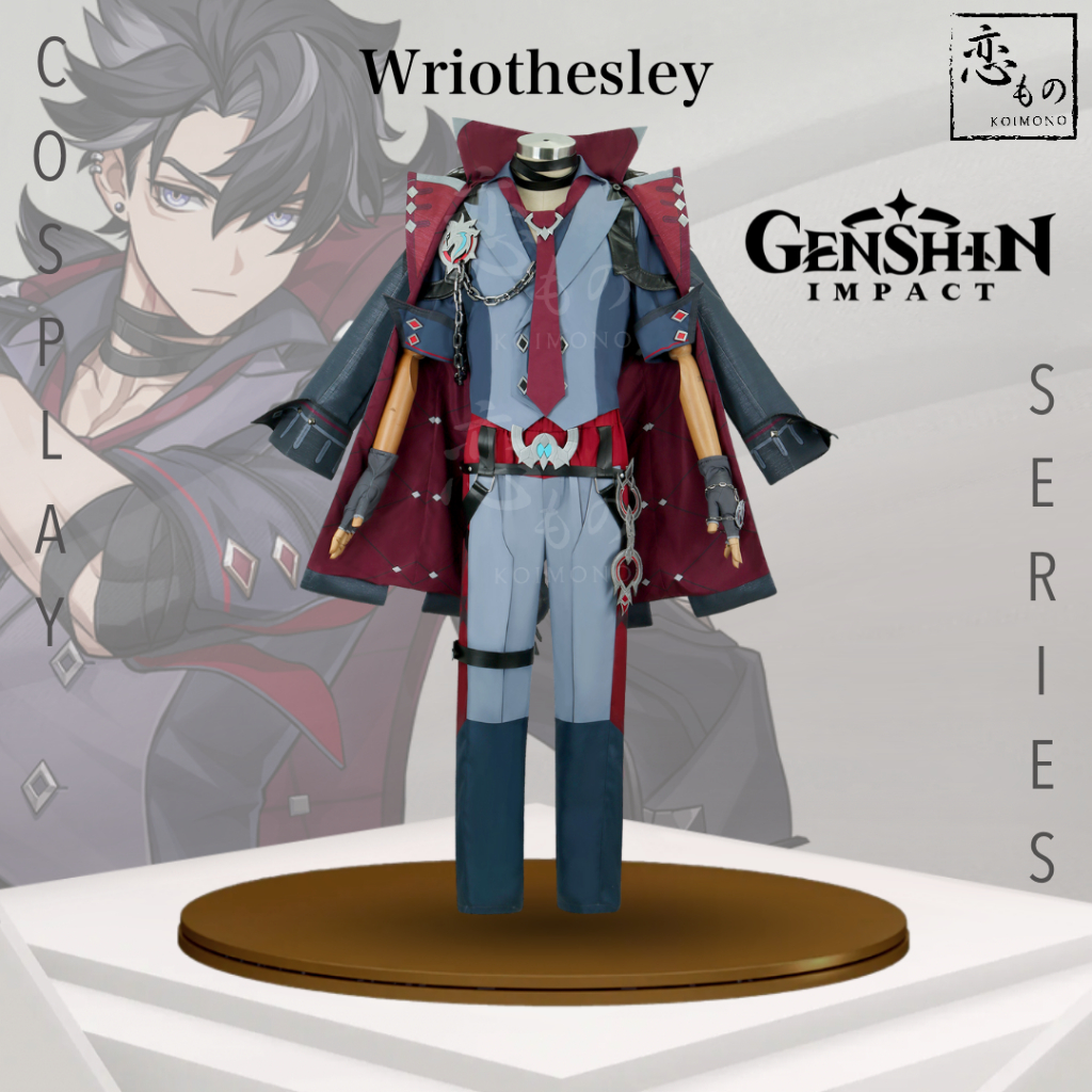 【Ready Stock】KOIMONO Wriothesley Genshin Impact Default Costume Cosplay Acc Set / Kostum Cosplay Wri