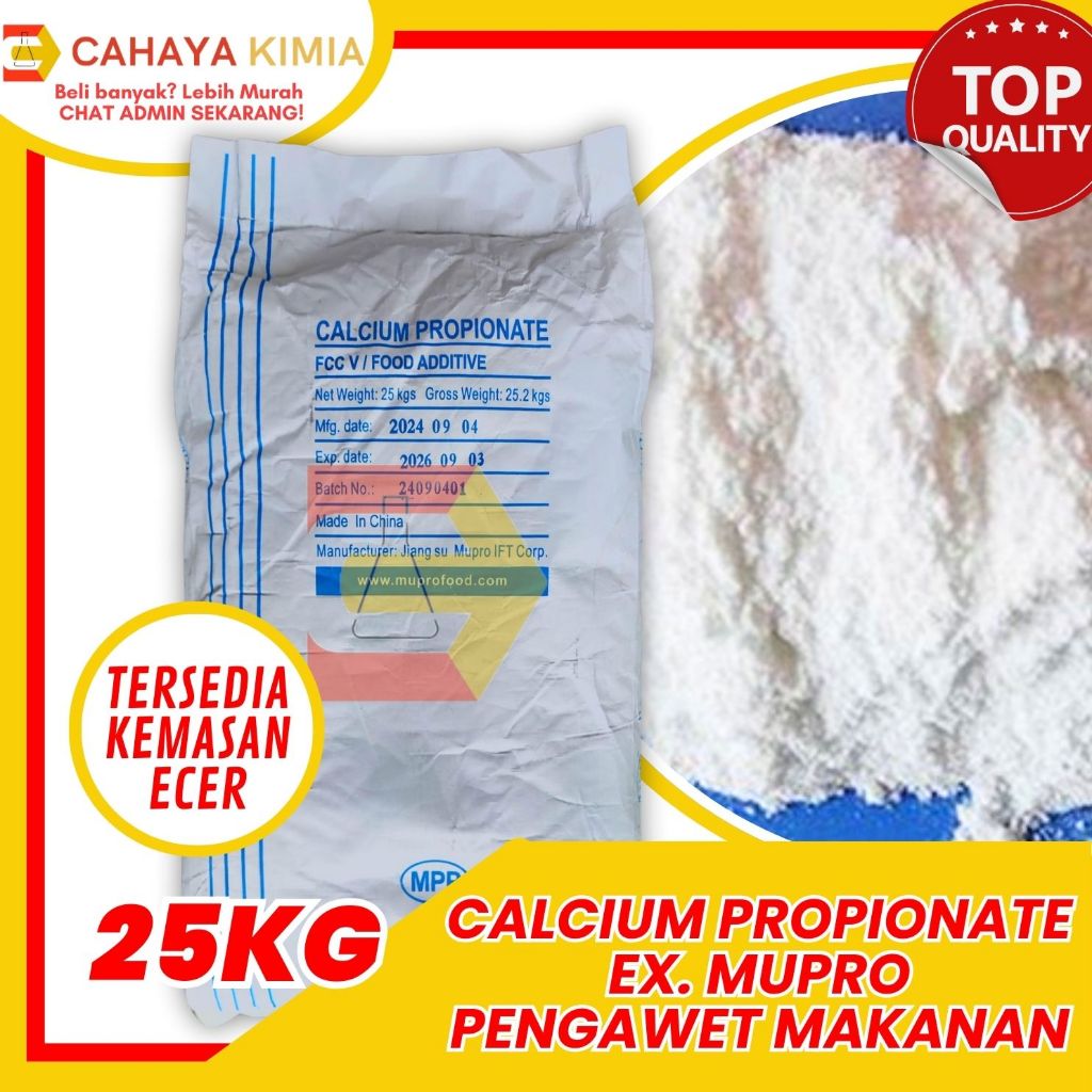 

CALCIUM PROPIONATE / PENGAWET MAKANAN / ANTI TENGIK EX. MUPRO - 25KG - INSTAN ONLY
