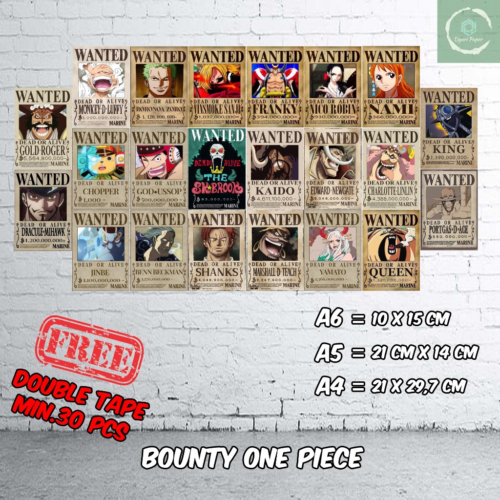 Poster Dinding Ruangan Aesthetic Motif Bounty Hunter One Piece Tebal 220Gsm Dekorasi Kamar Kekinian