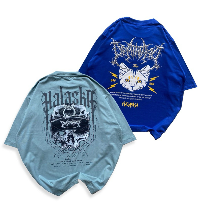 BAJU KAOS OVER SIZE COWOK CEWEK KATUN SABLON HALASKA