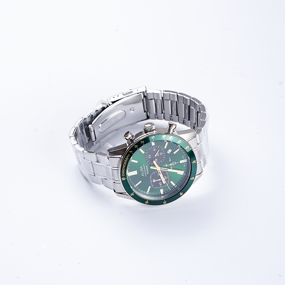 Jam Tangan Pria Alba Rantai Silver Hijau