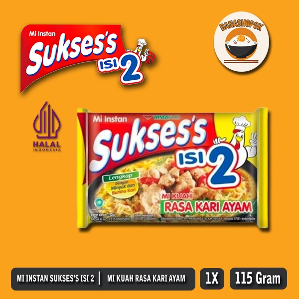 

Mie Sukses Isi 2 Mie Kuah Rasa Kari Ayam 115gr
