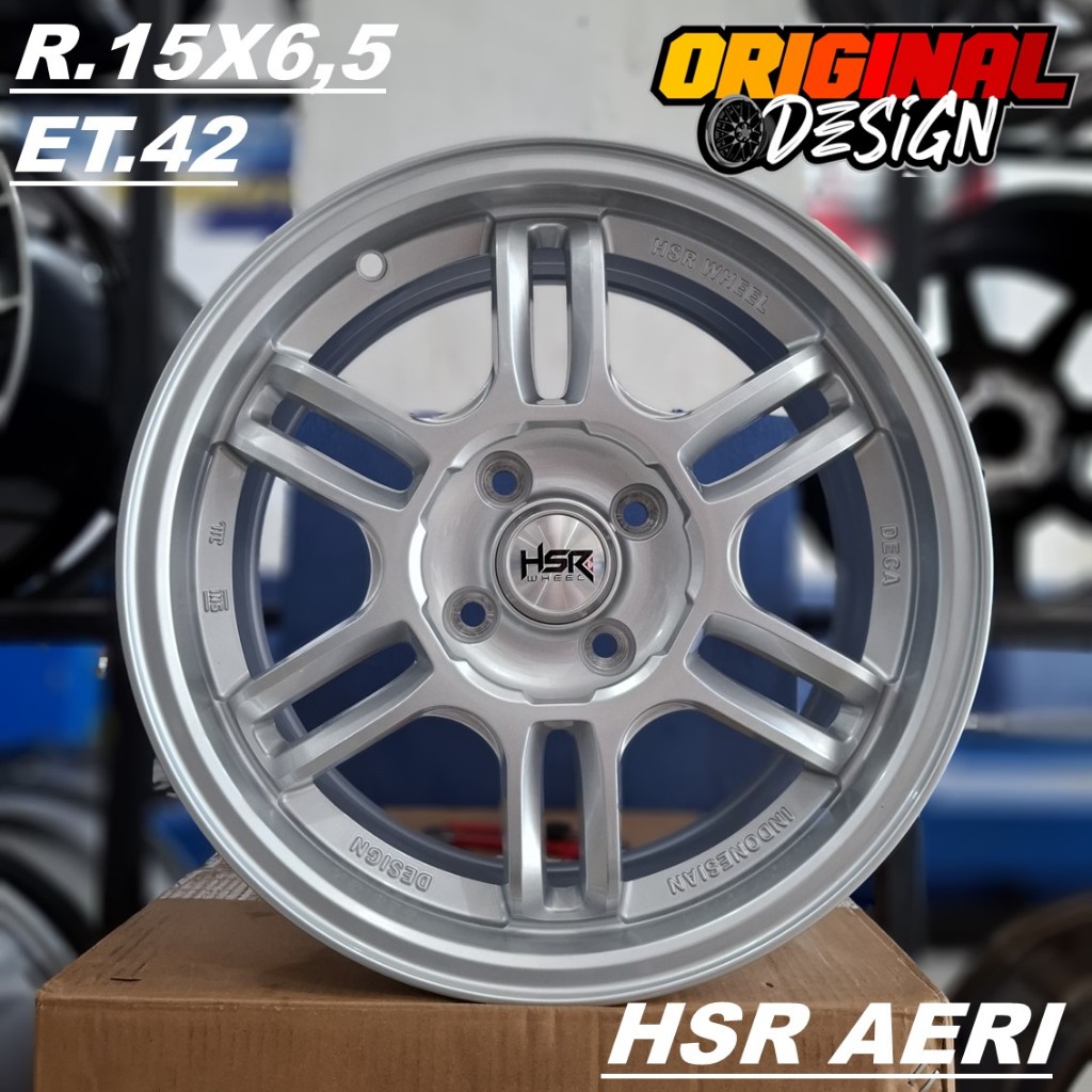 Velg Mobil Ring 15 HSR AERI R15 UNTUK MOBILIO , LANCER , MIRAGE , BRIO, AGYA, rpf1 silver