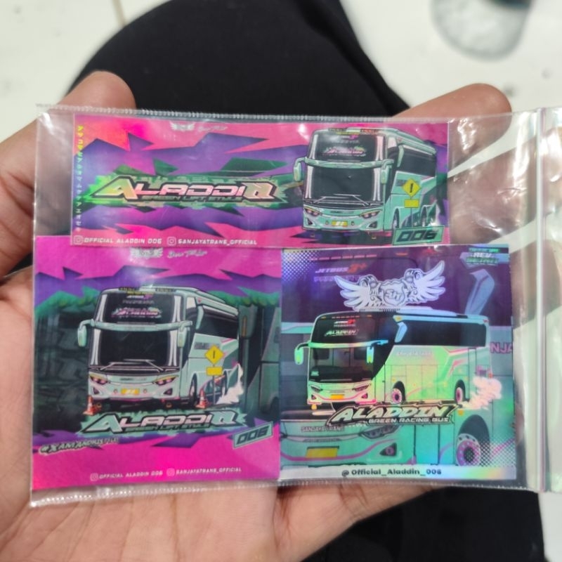 

STIKER BUS SANJAYA ALADIN HOLOGRAM 100% Original isi 3 striker