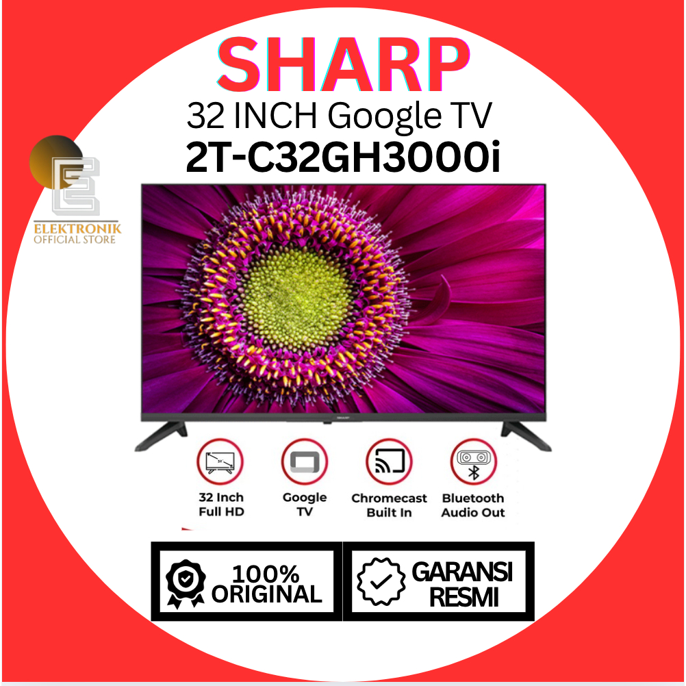 Sharp 2TC32GH3000I TV LED Digital 32 Inch HD Ready Frameless S2 Revelation Engine Aquos Series Smart