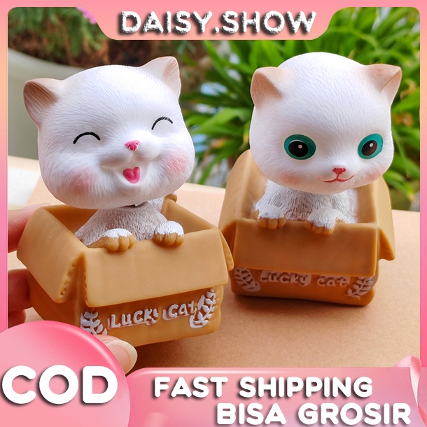 Pajangan Kucing Mobil Hiasan Boneka Kucing Balon Parfume KUCING KARDUS Kucing Lucu Bobble Head Hiasa