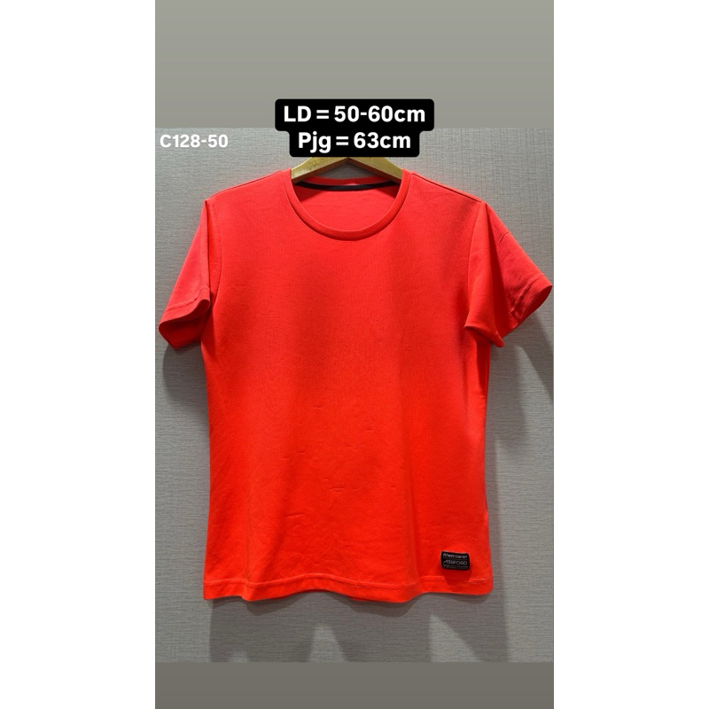 [C128-50] PRELOVED ASHFORD KAOS JERSEY OLAHRAGA ORANGE STABILO POLOS BASIC BAHAN MELAR