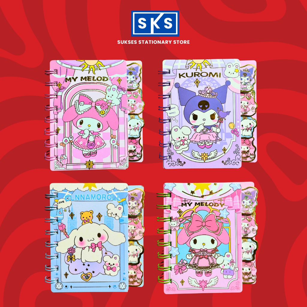 

Notebook Spiral A6 Sekat Sanrio Labubu Kuromi Sweet Cheese Buku Catatan Tulis Lucu Buku Notes Kecil