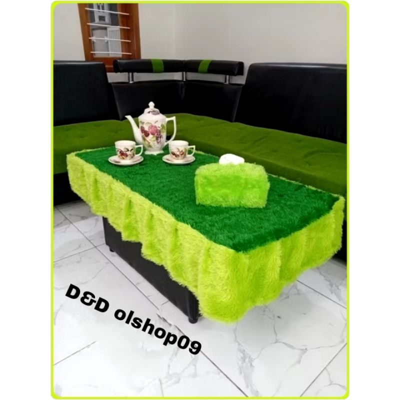 Taplak meja Bulu Rumbai Kombinasi / taplak meja tamu /taplak meja cantik