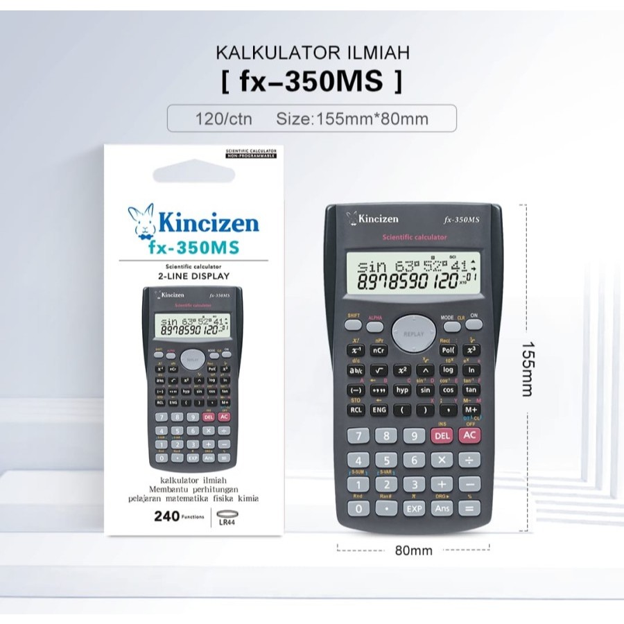 

Kalculator Kincizen Scientific FX-350MS - Kalkulator Ilmiah