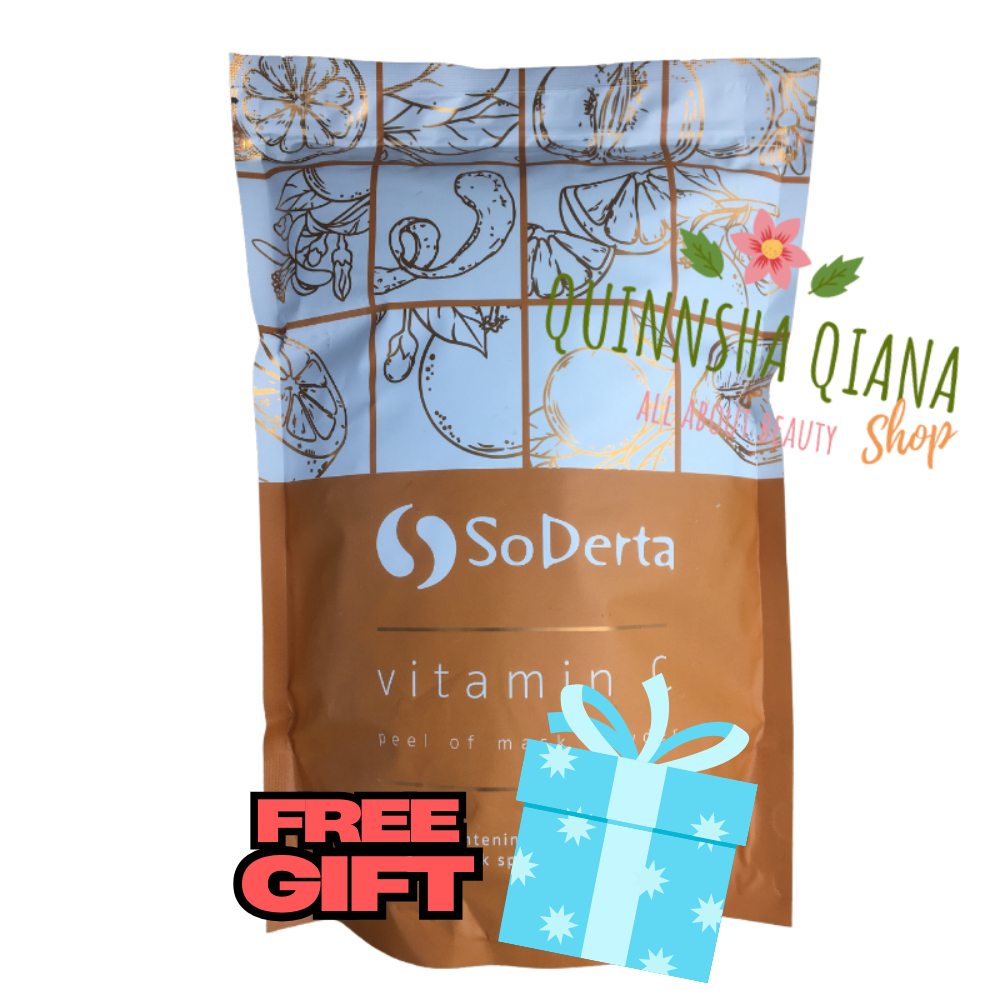 SODERTA VITAMIN C PEEL OFF MASK 1KG Mencerahkan Nutrisi Masker Wajah Bubuk Kiloan BPOM Organik Murah