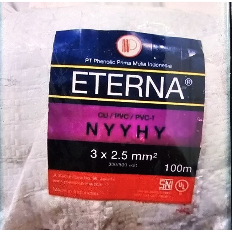 ETERNA KABEL SERABUT NYYHY 3X2.5 100M HITAM