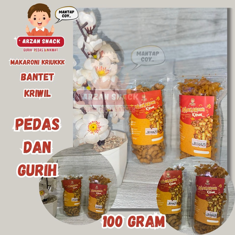 

Makaroni Bantet Kriukk Kriwil Pedas Extra Pedas Original Gurih 100 GR