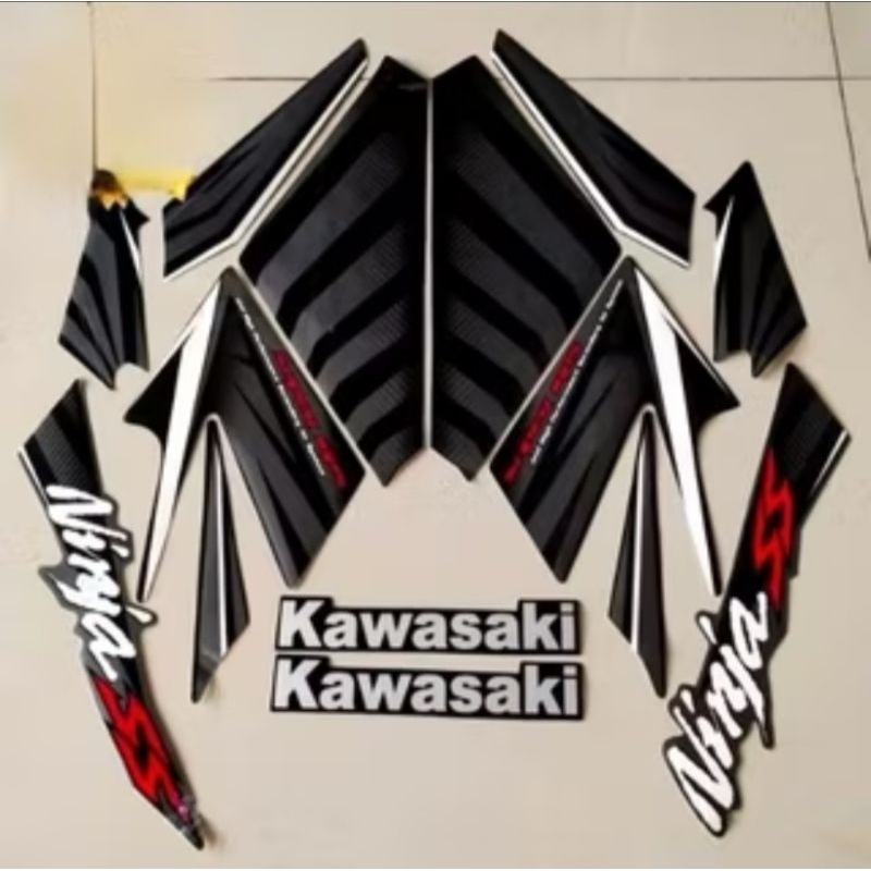 STRIPING STIKER KAWASAKI NINJA SS 2014 2015 HITAM NINJA SS ZEBRA HITAM