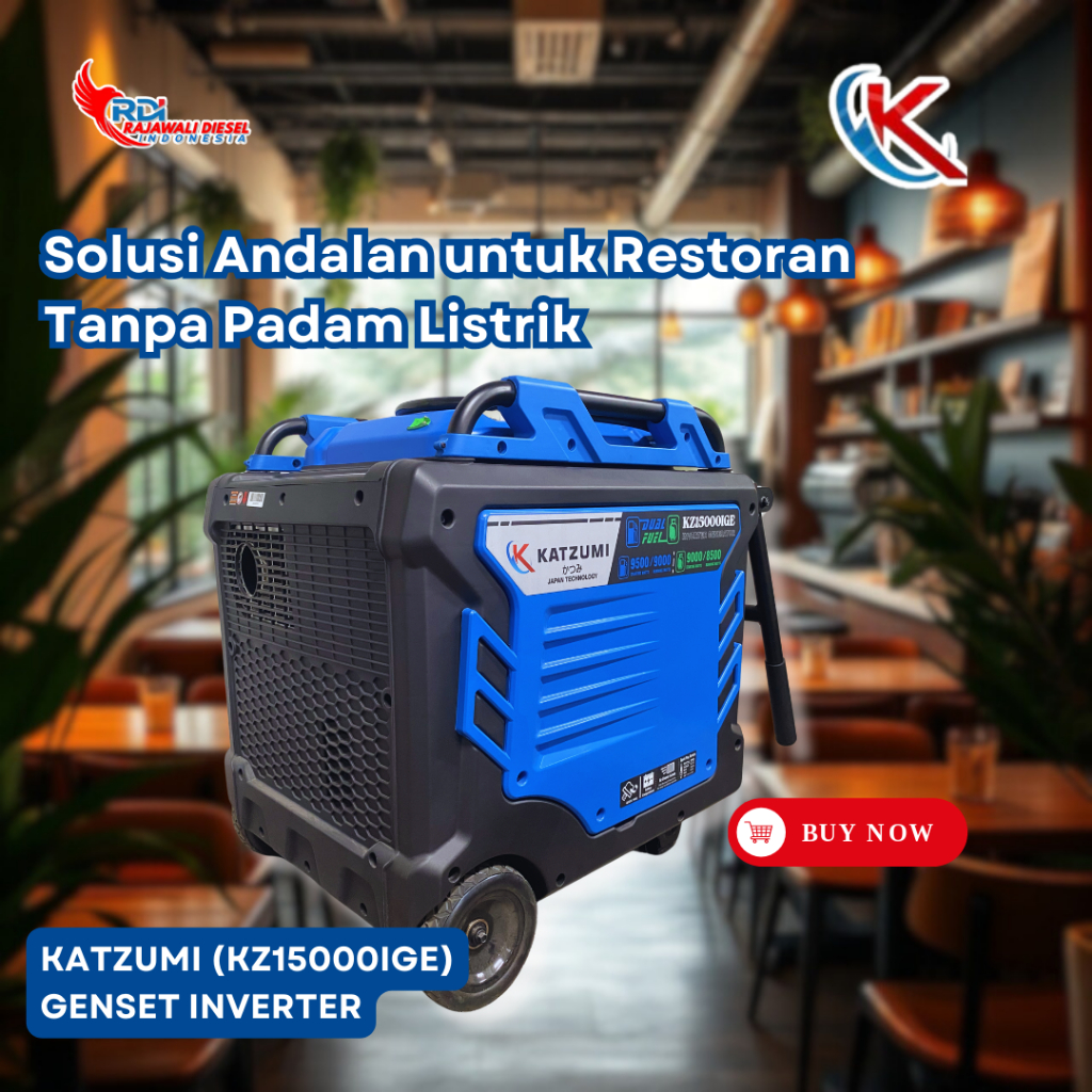 Genset Inverter KATZUMI 9000 WATT Dual Fuel BENSIN x LPG