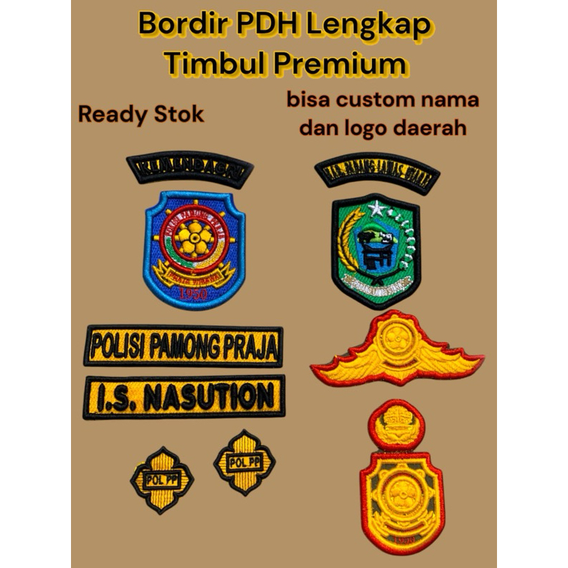bordir pdh satpol pp timbul premium