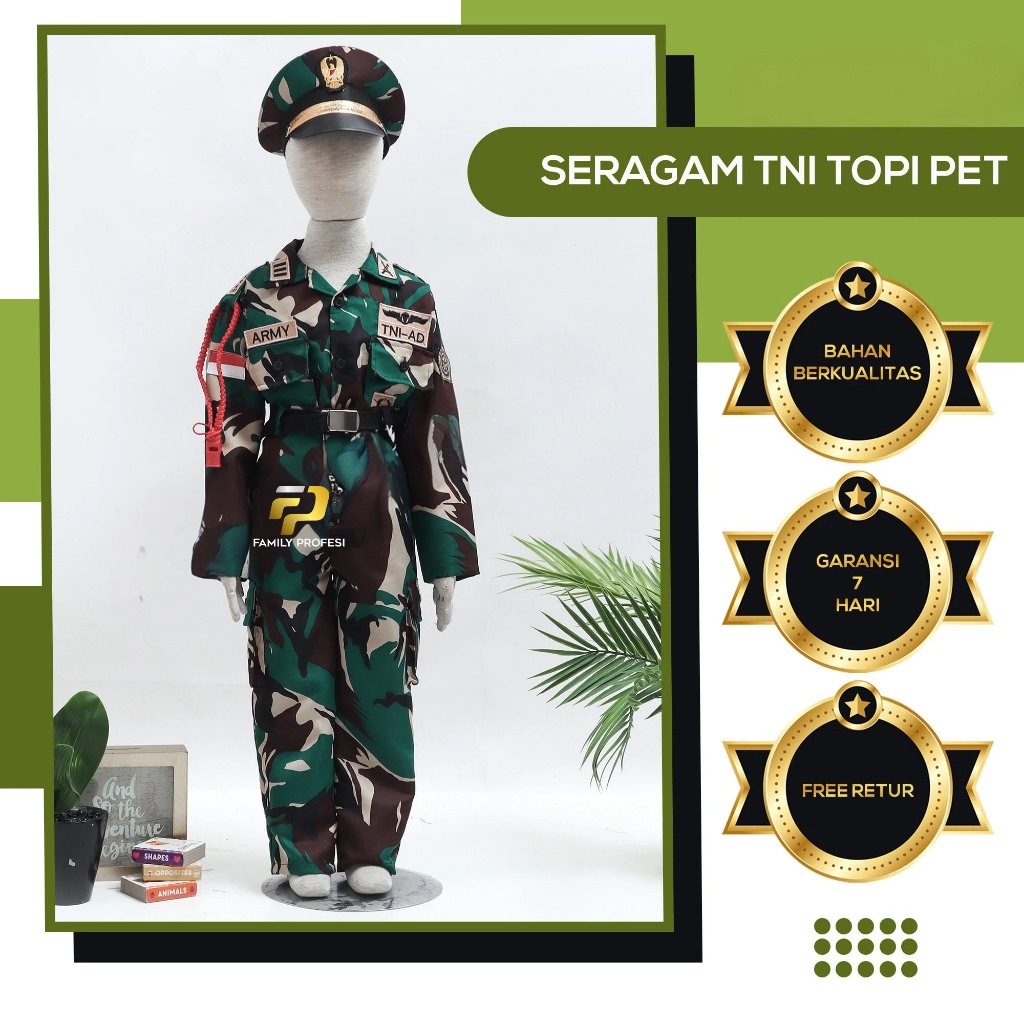 Baju Seragam Tentara Anak Laki Laki Perempuan Tni AD Seragam Sekolah Tk Usia 3 Sampai 7 Tahun9