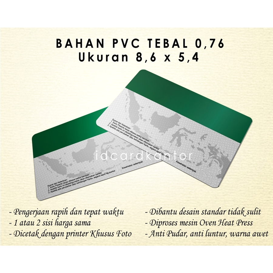 

cetak kartu id card bpjs kesehatan ketenagakerjaan satuan