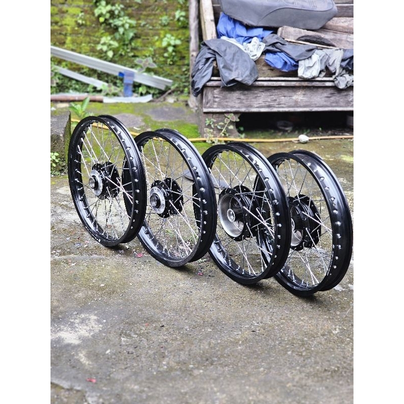 Velg 1set TK racing 160/185 -18 hitam Tromol ori ruji TDR BUAT Rx king Rxking