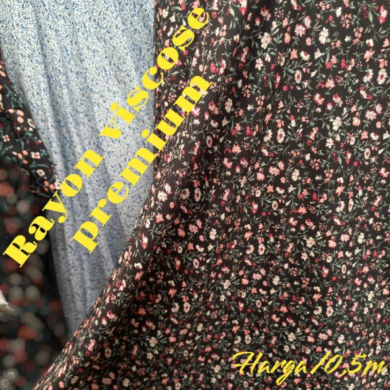 KAIN RAYON PREMIUM MOTIF BUNGA KECIL  - KAIN RAYON MOTIF BUNGA KECIL HARGA/0,5M