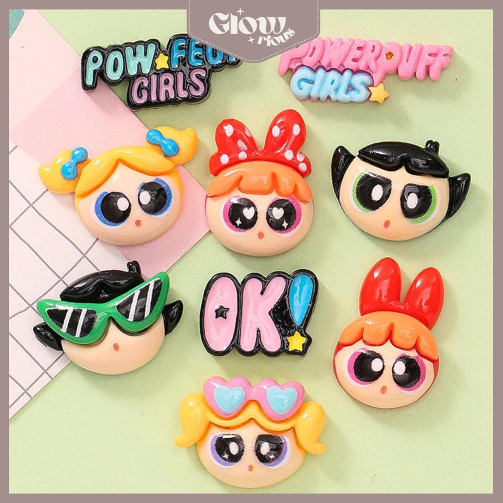 

GR Clay Bros Pin Stiker 3D Aksesoris DIY Gantungan Botol Minum Karakter Powerpuff Girls Dekor 3D-022