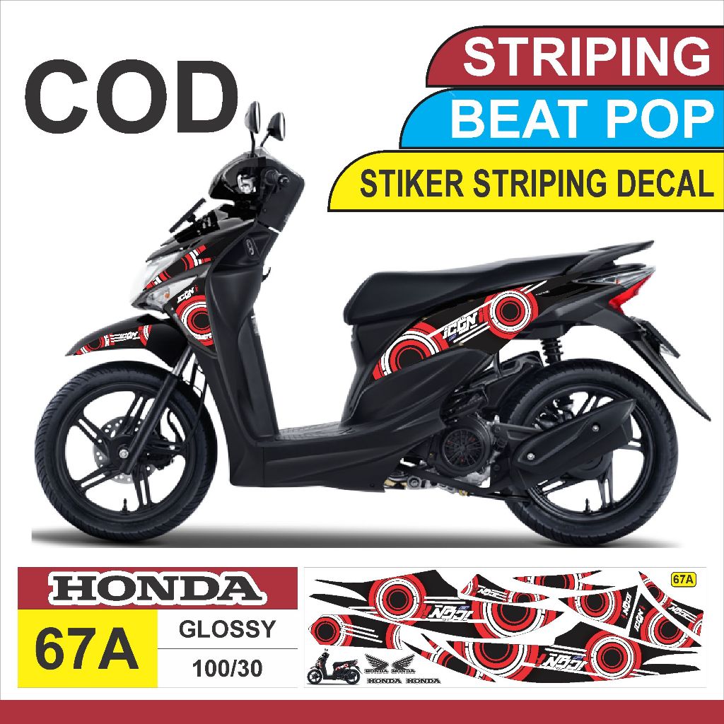 stiker motor honda honda beatr pop striping beat pop decal beat pop