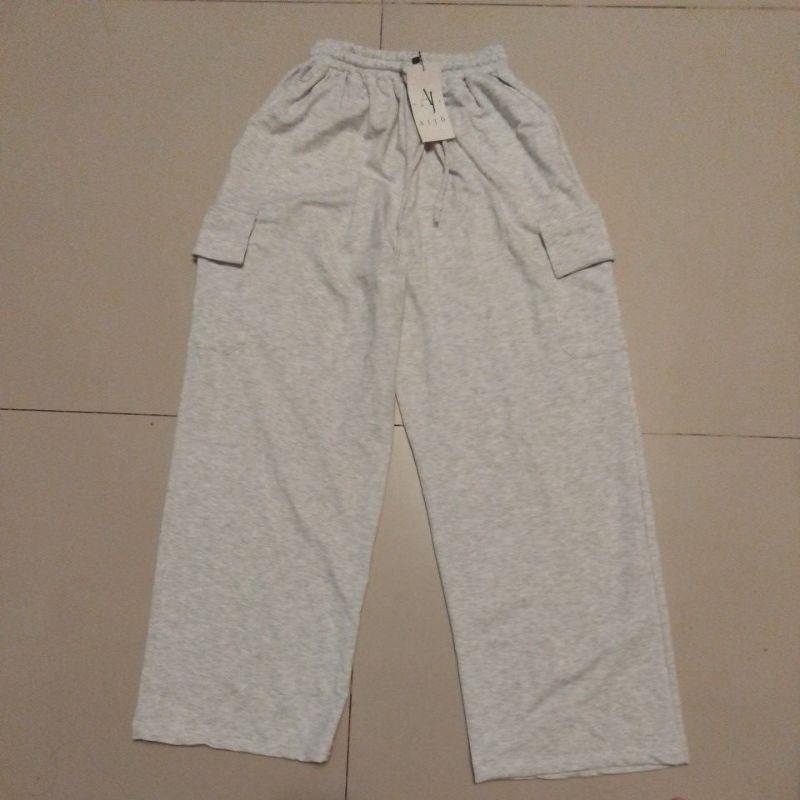 Aijo celana yoona cargo pants high waist