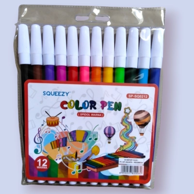 

Spidol/Color Pen Squeezy (Isi 12 Warna)