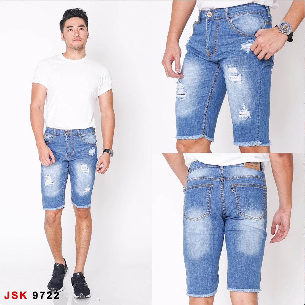 Celana 3/4 Short Jeans Pria