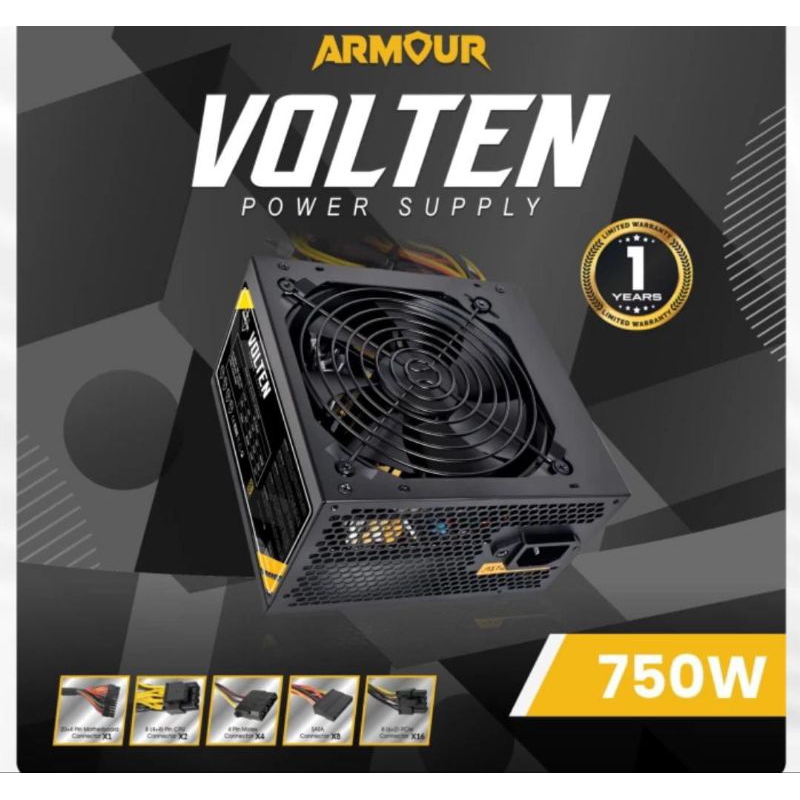 PSU ARMOUR VOLTEN 750W / POWER SUPPLY 750WATT 85% EFFICIENCY