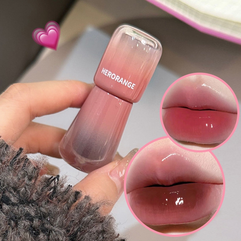 [COD]HERORANGE Mirror Lip Glaze Lip Jelly Tint Glass Lipstick Moisturizing Water Lip Gloss Korea-GY