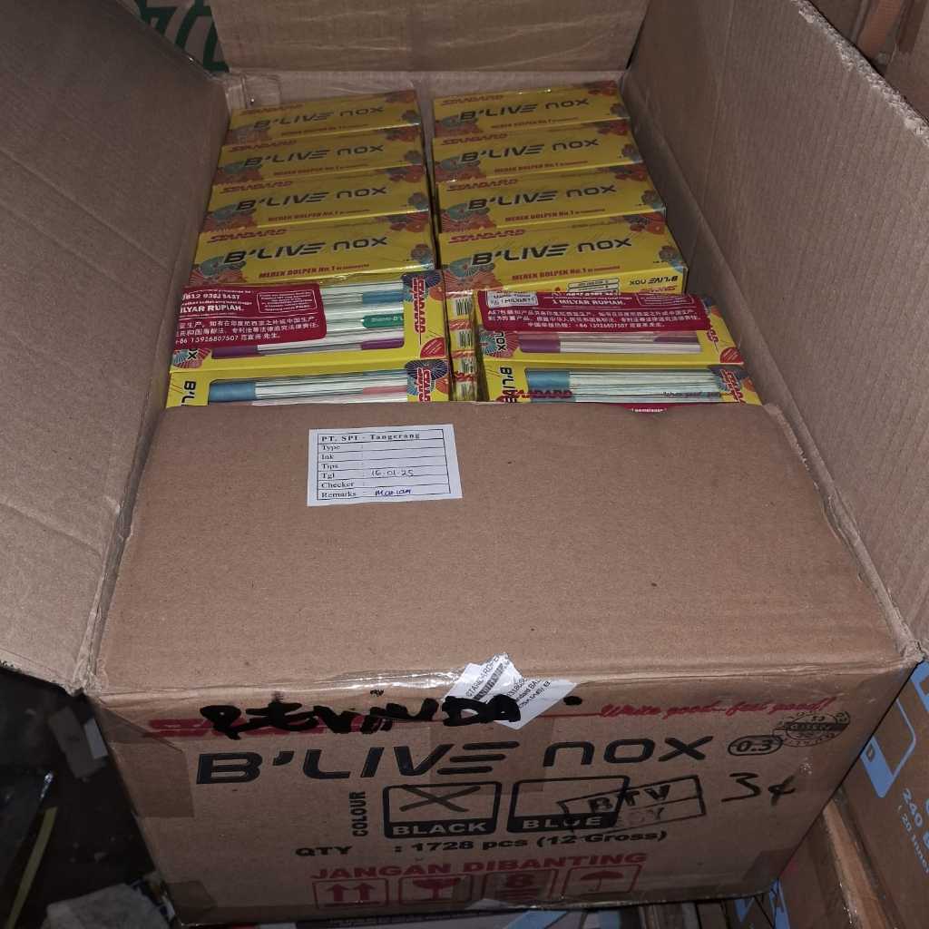 

(1 KARTON / 1728 pcs) STANDARD PULPEN BLIVE B'LIVE NOX 0.3 mm Klik (Alat Tulis/Pen/Ballpoint/Pena )
