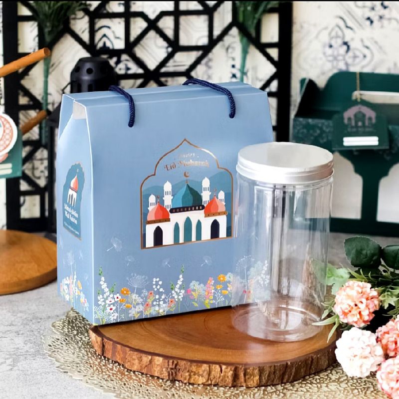 

Gable box Idul Fitri 2025, muat 2 toples 1000ml