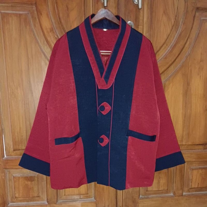 PRELOVED Blazer Kimono Pria Maroon Navy Bigsize